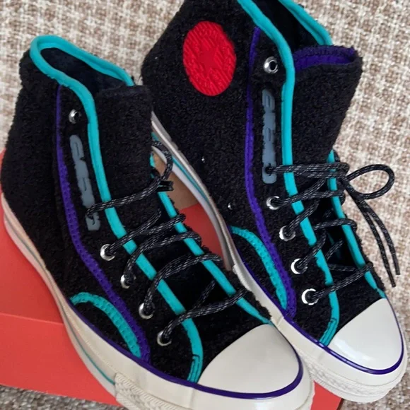 Converse Chuck 70 Hi Black/Court Purple/Egret Men’s - Picture 8 of 16